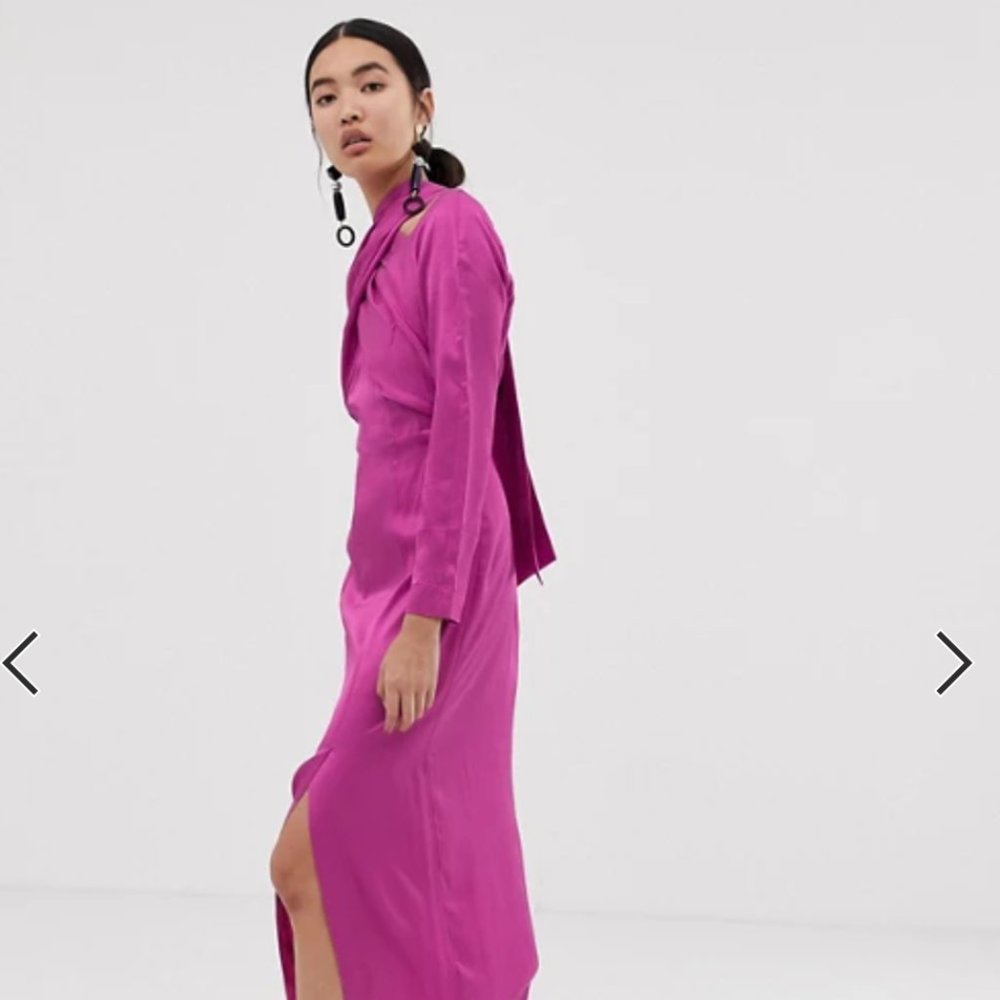 ASOS WHITE midi dress with cross over detail
